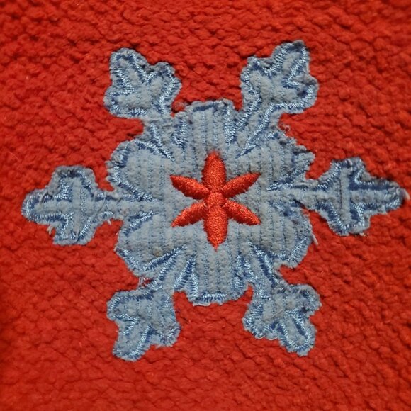 Festive Red Indoor Christmas Rug With Snowman Design And Colorful Snowflakes - Picture 13 of 16